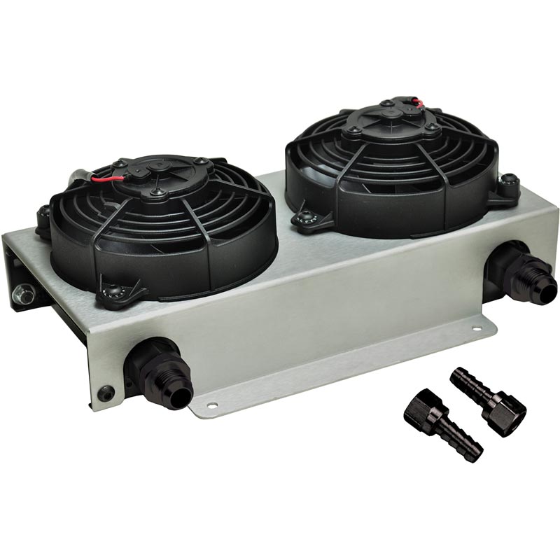 Derale 15845 19-Row Hyper-Cool Dual Remote Cooler (-10AN)