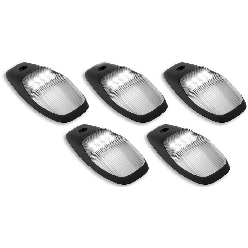 Recon Smoked Lens White 2-Way Forward & Rear Facing LED Cab Lights 264345BKHPWH
