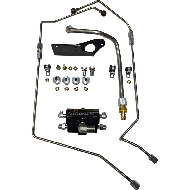 CNC Fabrication 4-Line Feed Fuel Line Kit - Black 422153