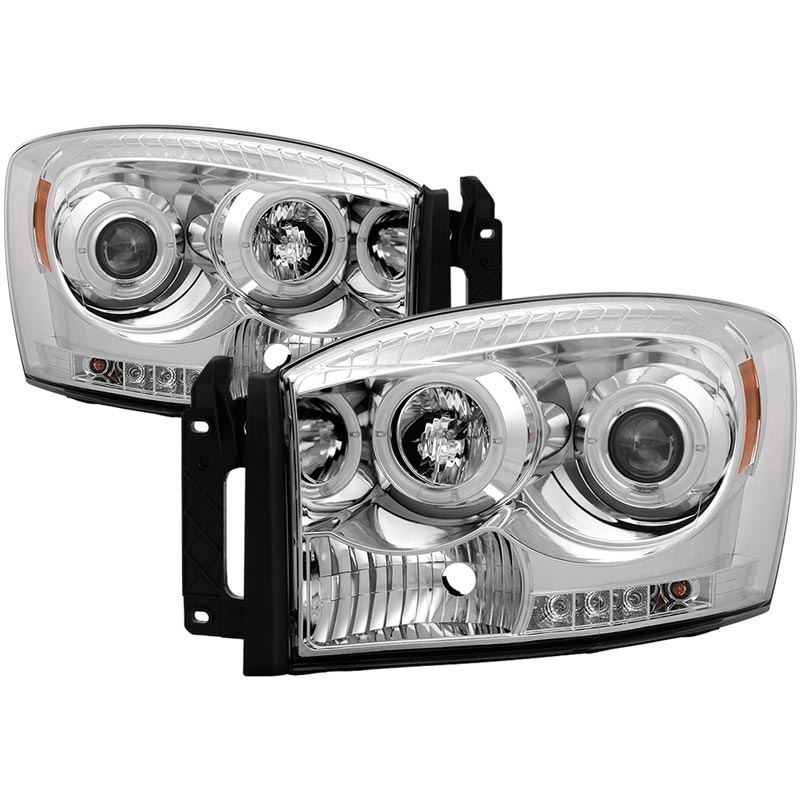 Spyder 5010018 Chrome HeadLights With LED Halo