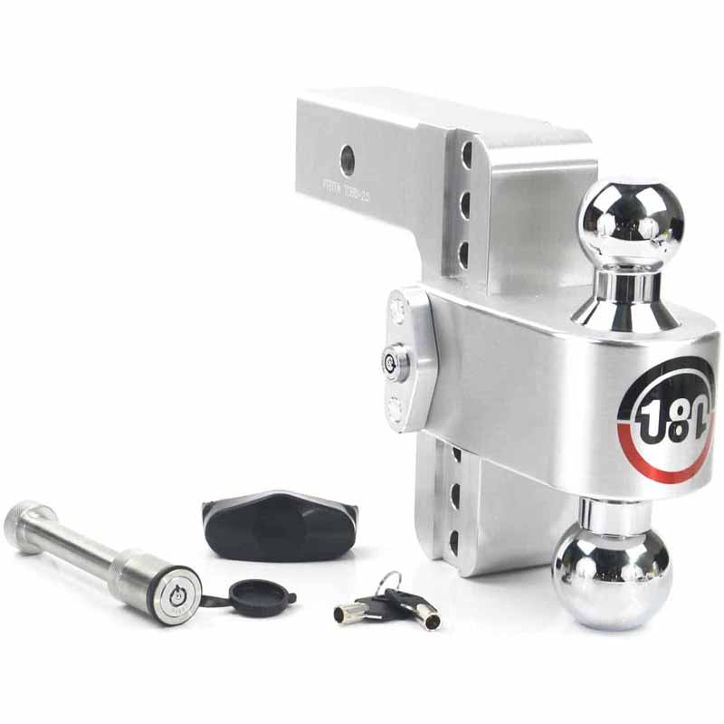 Weigh Safe 2.5" 180 Hitch Chrome Combo Ball & Lock Pin - 6" Drop