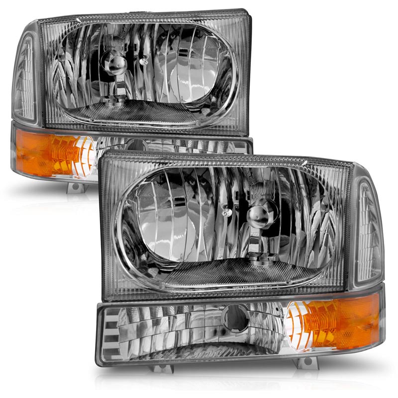 Anzo Chrome Crystal Headlights (With Amber Corner) 111081