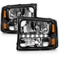Anzo Black Crystal Headlights With LED Strip 111106