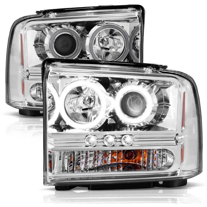 Anzo Chrome Projector Headlights With LED Halo 111118