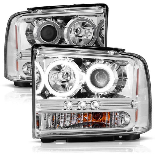 Anzo Chrome Projector Headlights With LED Halo 111118