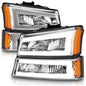 Anzo 111502 Chrome Crystal Headlights With LED Plank Light Bar