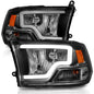 Anzo 111515 Black Crystal Headlights With LED Plank Light Bar