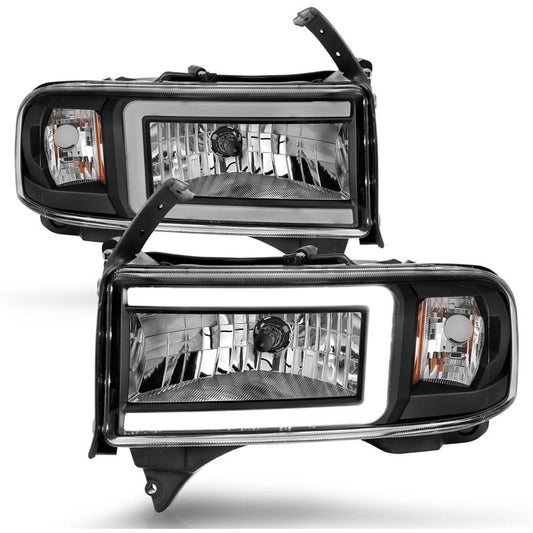 Anzo 111554 Black Crystal Headlights With LED Plank Light Bar