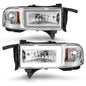 Anzo 111555 Chrome Crystal Headlights With LED Plank Light Bar