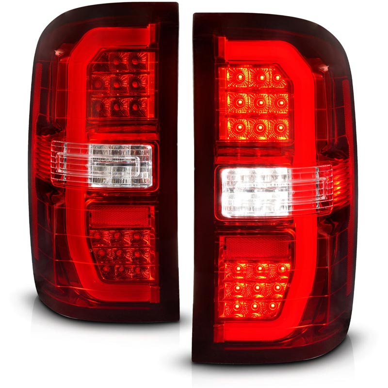 Anzo 311466 Chrome C-Bar LED Tail Lights With Sequential Turn Signal