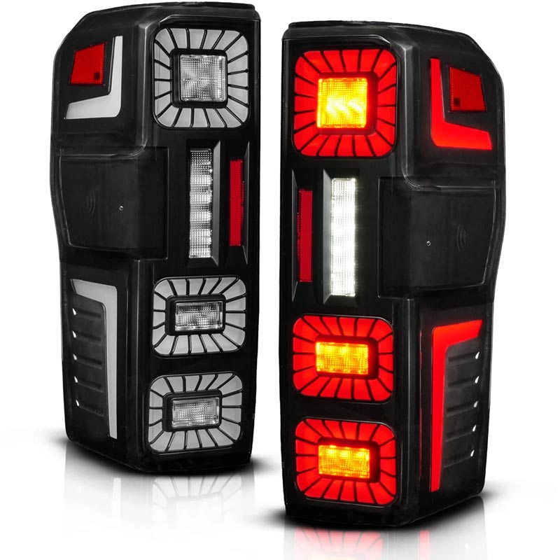 Anzo Black LED Tail Lights With Sequential Turn Signal 311492X
