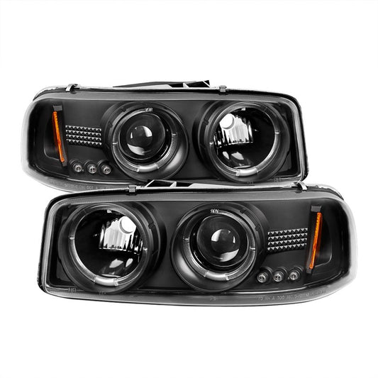 Spyder 5009357 Black Projector Headlights w/ LED Halo