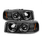 Spyder 5009357 Black Projector Headlights w/ LED Halo
