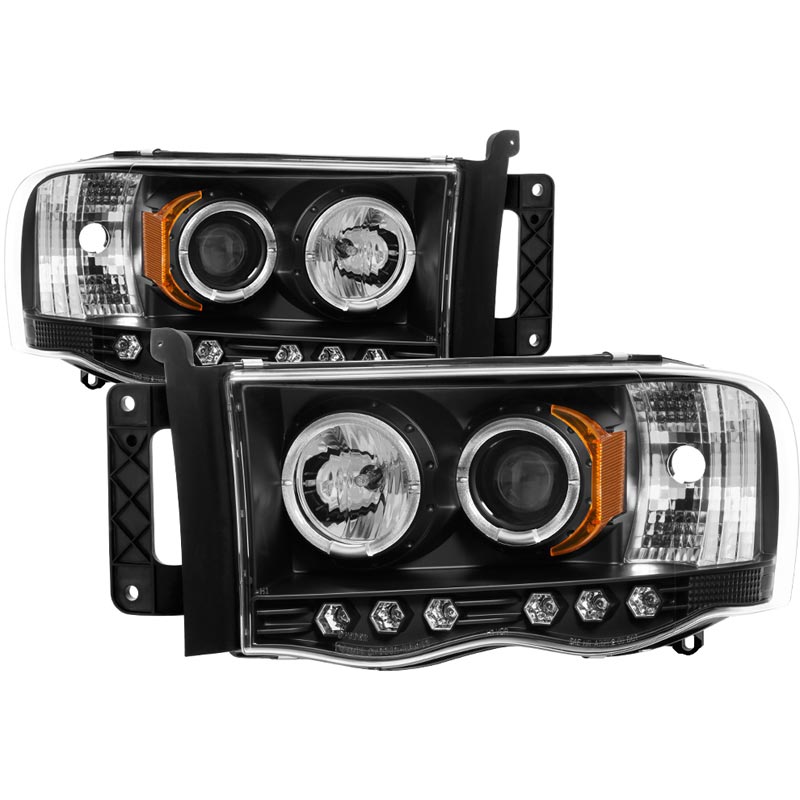 Spyder 5009975 Black Projector Headlights w/ LED Halo