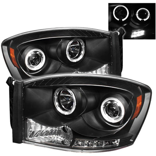 Spyder 5010001 Black HeadLights With LED Halo