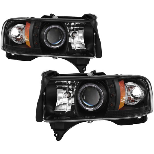 Spyder 5010087 Black Projector HeadLights W/ LED Halo