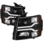 Spyder 5083609 Black Version 3 Projector Headlights W/ Light Bar DRL