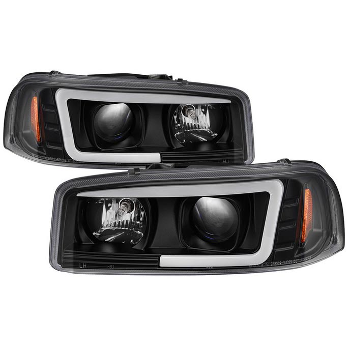 Spyder 5084521 Black Version 2 Projector Headlights W/ Light Bar DRL