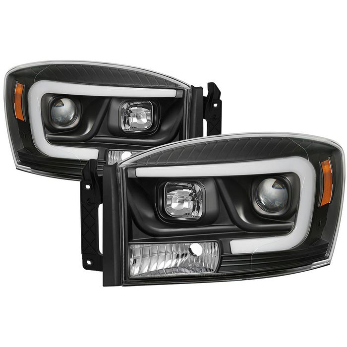 Spyder 5085306 Black Version 2 Projector Headlights W/ Light Bar DRL