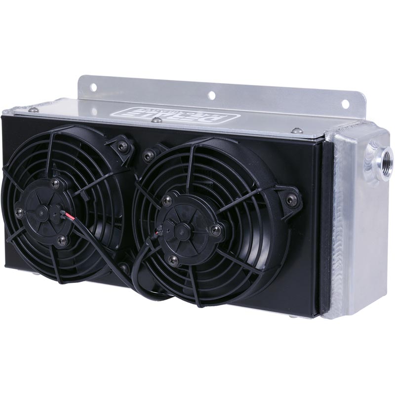 Derale 65840 11-Row Hi-Flow Racing Fluid Cooler With Dual Fans