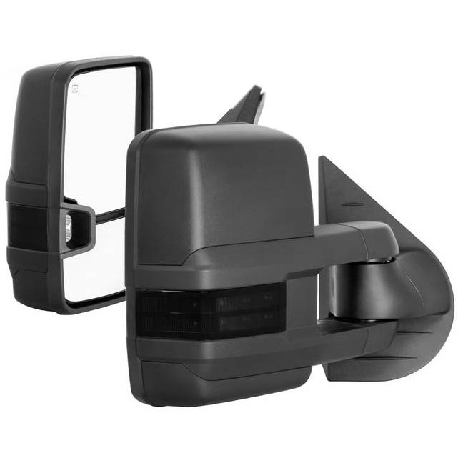 Spyder XTune 9936722 G2 Power Heated Smoke LED Telescoping Mirror Set