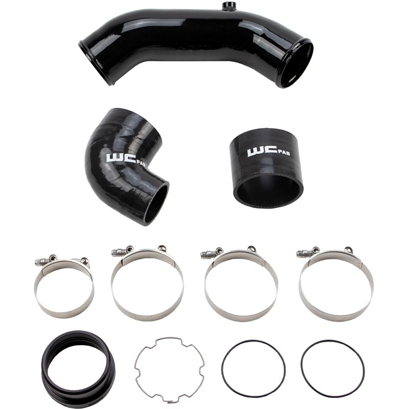 WCFab 3.5" Cold Side Intercooler Pipe - Gloss Black WCF100295-GB