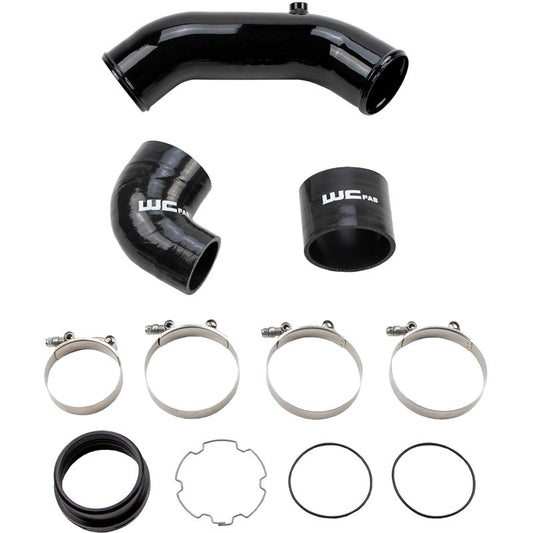 WCFab 3.5" Cold Side Intercooler Pipe - Gloss Black WCF100295-GB