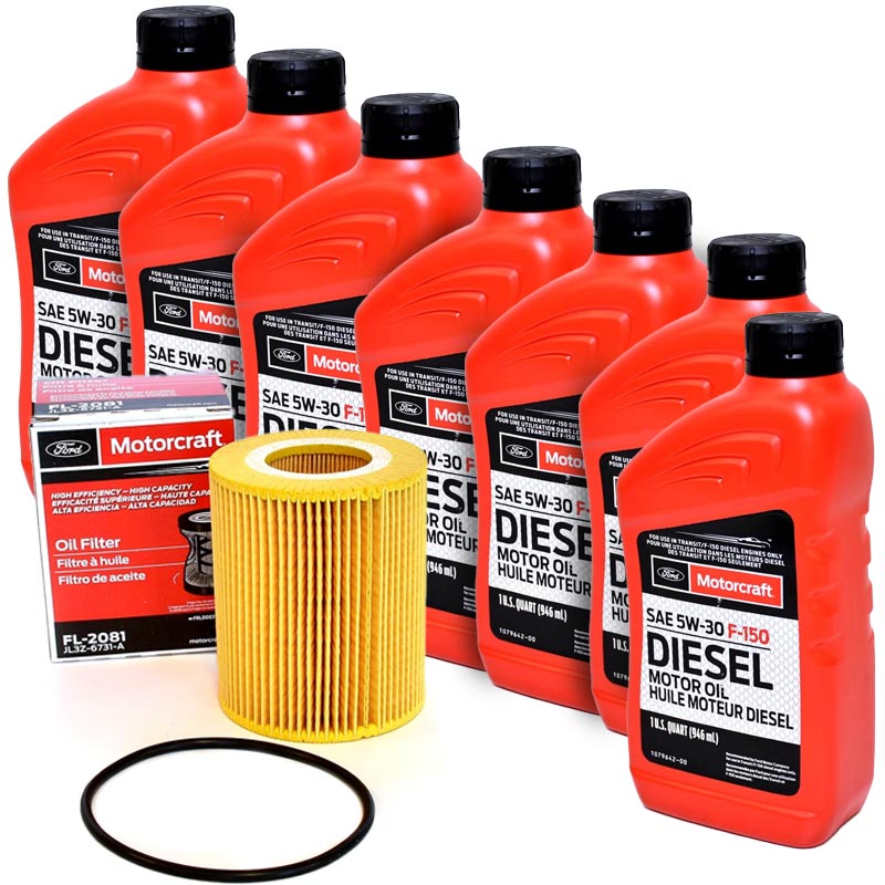 Ford 3.0L Powerstroke 5W-30 Oil Change Bundle (OE Oil Filter)
